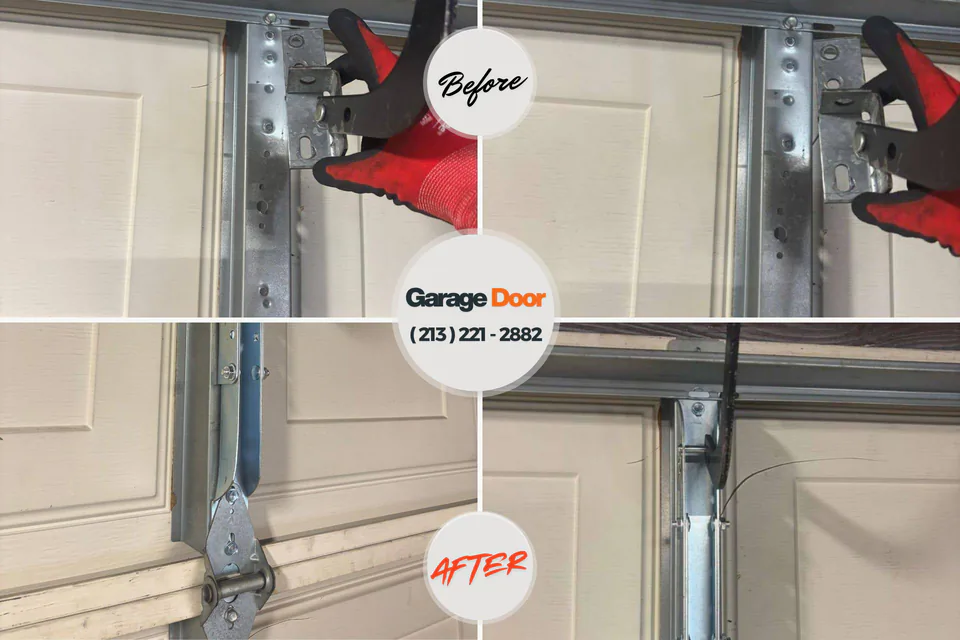 Before and after: garage door repair Appleton, WI